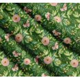 thumbnail image 3 of Soimoi Green Cotton Cambric Fabric Leaves & Ranunculus Floral Decor Fabric Printed Yard 56 Inch Wide, 3 of 7