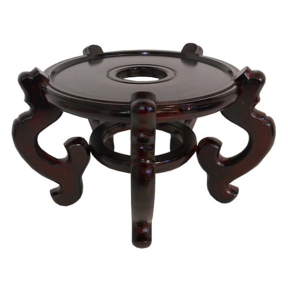 Oriental Rosewood Fish Bowl Stand (10.5" W x 8.5" H) - Oriental Furniture Warehouse