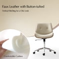 thumbnail image 2 of Adjustable Swivel Office Chair Leather Desk Task Chair for Makeup Vanity Ivory, 2 of 9
