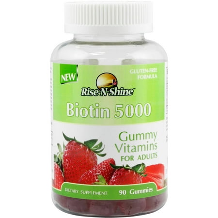 Rise-N-Shine 5000 Biotine Vitamines Gummy pour les adultes de suppléments alimentaires, 90 count