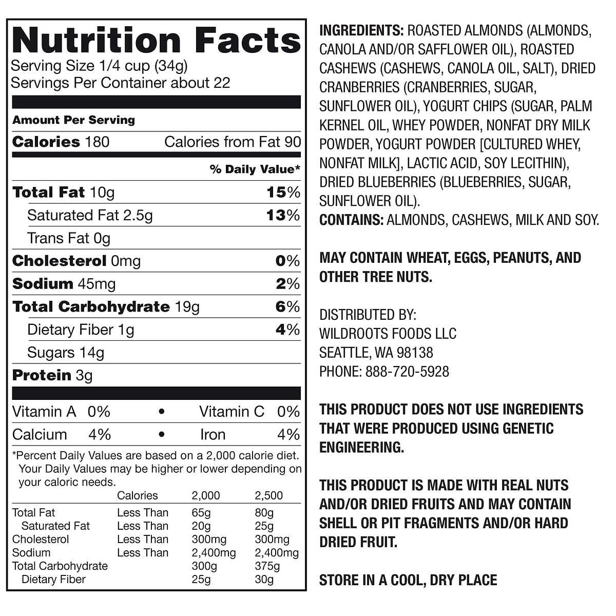WildRoot's Coastal Berry Trail Mix, 26 oz