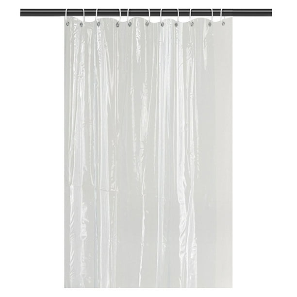 FloreceBien - Cortina de ducha transparente resistente de 70 x 70 pulgadas con 3 imanes en la parte inferior, revestimiento de ducha con peso de PEVA grueso sin PVC, cortina de ducha de plástico