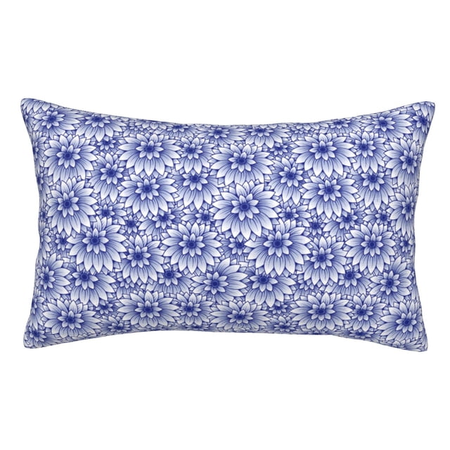 Balery Blue And White Flowers Funda de Cojín Estampada, Regalos para Mujeres, Regalos de Amor para Ella, Regalos para Novia o Esposa, Funda de Almohada-16"x24"