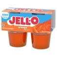 JellO Orange Sugar Free Jello Cups Gelatin Snack, 4 Ct Cups