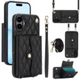 thumbnail image 1 of For Iphone 16 Plus Crossbody Rhombic Horizontal Wallet Leather Phone,iPhone 12, 1 of 7