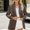 Brown, variant on Women's Casual Solid Color Lapel Warm And Slim Loose Long Sleeve Fashion Cardigan, Womens Tops, Cardigan for Women, Women Fall Clothes