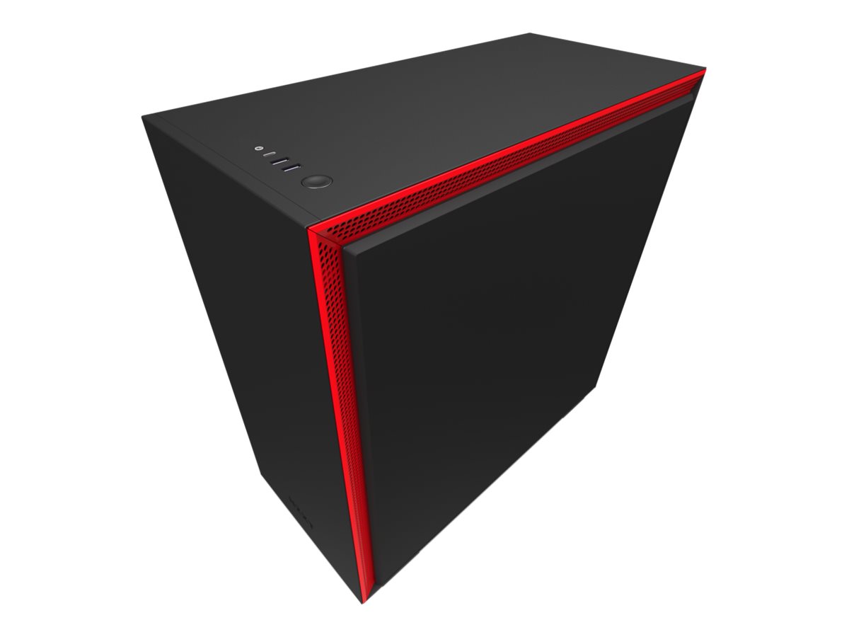 NZXT Case H710 TG Mid-Tower USB Matte Black Red - Walmart.com