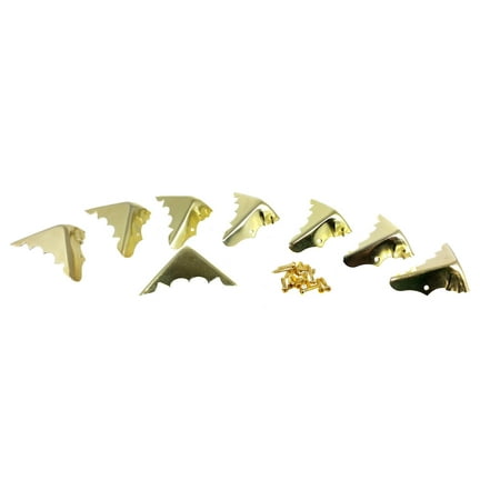 8pcs Decorative Brass Plated Box Corners With Mounting Screws