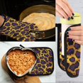 thumbnail image 5 of Yayeee Oven Mitts and Pot Holder Set of 2 Heat Resistant Kitchen Gloves Baking Hot Pad, Purple Leopard Pattern, 5 of 5