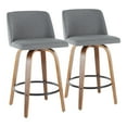 thumbnail image 3 of Carson Carrington  Vallberga 26" Counter Stool with Black Round Footrest (Set of 2) Grey Walnut Finish Wood,Polyester Blend Polyester Blend, 3 of 5