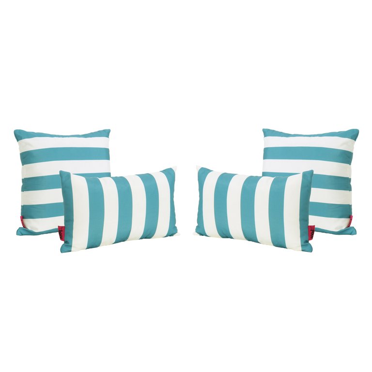 Esme Outdoor Fabric Pillows, Set of 4, Green, 18 x 18 