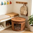 thumbnail image 5 of Round Hat Boxes with Lidssoft Large Hat Storage Box with Handle Transparent Window and Zip, Foldable Travel Hats Boxes Storage for Storing Clothes, Toys, 5 of 6