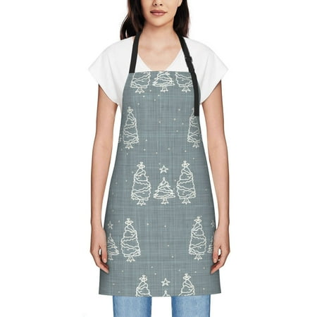 

Women S Waterproof Apron Dirt Resistant And Wear-Resistant Adjustable Apron Suitable For Cooking Flower Arrangement Painting Housework Seamless Christmas Tree Holiday Firs