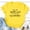 Yellow, variant on Women Oversized T Shirt Short Sleeve Letter Print Tee Summer Crew Neck Casual Loose Fit Tops 2026