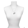 thumbnail image 3 of Delight Jewelry Silvertone Domed Black PT Silvertone Script Initial Disc - S - Charm Necklace, 20"+3", 3 of 4
