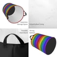 thumbnail image 2 of Balery Colorful Glitter Rainbow Cesta de ropa redonda con asas, impermeable, independiente, para ropa, juguetes, dormitorio y familia-Small, 2 of 6