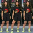 thumbnail image 3 of Akmipoem Women Tracksuit 2 Piece Outfits Jogging Workout Biker Short Set Lips Graphic Summer Gym Pants Suits Sweatsuit, 3 of 6