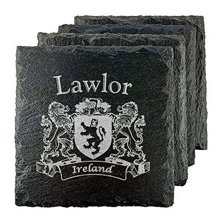 

Lawlor Irish Coat of Arms Slate Coasters - Set of 4