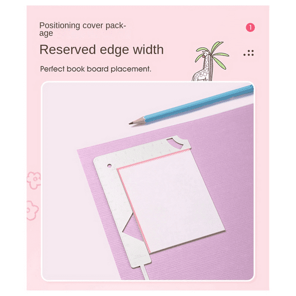 5-In-1 Book Cover Guide Stainless Steel Metal Bookbinding Cover Tool for Scribe Marking Album Notebook Gauge Ruler