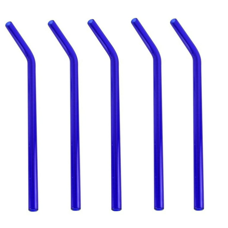 5pcs/set Transparent Borosilicate Glass Straws, Reusable Heat Resistant  Long Thick Straws For Drinking Water, Bubble Tea