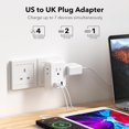 thumbnail image 4 of Adaptador de enchufe BN-LINK de EE. UU. a Reino Unido tipo G con 4 salidas y 3 USB, 4 of 7
