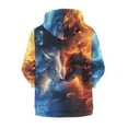 thumbnail image 7 of Chririnla Fire Ice Flame Wolf Pattern Comfy Casual Hoodie for Girls Long Sleeve with Pockets Lightweight Loose Fall Outerwear Size 8-10, 7 of 7