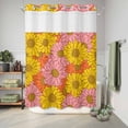 thumbnail image 6 of No Hook Shower Curtain, Pink Orange Yellow Daisy Shower Curtains for Bathroom with See Through Top Window, Spring Floral Botanical Waterproof & Washable Bath Curtain 60"x72", 6 of 9