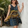 thumbnail image 3 of Watercolor Bumblebee With Yellow Sunflowers Sleeveless Dress Women Summer Evening Dresses Ladies Sundress, 3 of 7