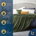 thumbnail image 2 of Cobija King, Frazada Ultra Suave, 100% Microfibra de Poliéster, Premium (Olivo) Laila Comfort., 2 of 9