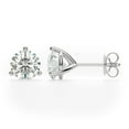thumbnail image 2 of 14K White Gold Finish 6mm Round Cut White Diamond Solitaire Stud Earrings, 2 of 3