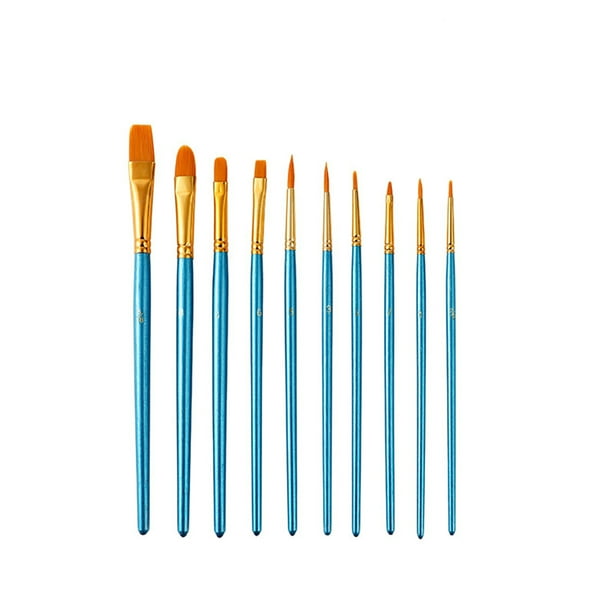 Methold 10 pinceles de pintura, juego de herramientas de arte, suministros de dibujo, accesorios de tren para estudiantes, pintura de acuarela, pinturas Azul