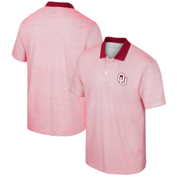 Men's Colosseum White Oklahoma Sooners Print Stripe Polo