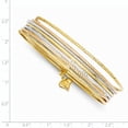 thumbnail image 3 of 14K Tri-color Polished and Textured with Dangle Heart 7-Strand 11.00mm Slip-on Round Bangle Bracelet DB536, 3 of 3