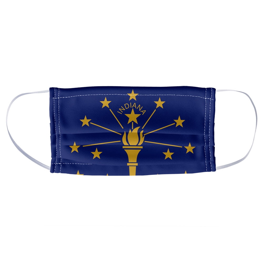 Indiana Flag 1-Ply Reusable Face Mask Covering, Unisex