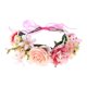 thumbnail image 3 of Paquete de 2 diademas de flores para mujer, corona para el pelo, corona, accesorios para fotos, diadema rosa púrpura jinwen Diadema de flores, 3 of 7