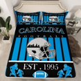 thumbnail image 2 of Homewish American Football Game Queen Sheet Sets,Carolina Rugby Flat Sheet,Blue Black Queen Fitted Sheet For Boys Teens,Breathable Home Decor,4pcs, 2 of 7