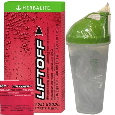 Herbalife. Liftoff Pomegranate Berry Burst Flavor Individually Wrapped 10 Tablets with Shaker Bottle