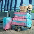 thumbnail image 4 of Ktaxon Valise 24 Pouces avec Roues Pivotantes Rigides, Valise Style TSA Enregistrée-Moyenne, Dégradé Vert Rose, 4 of 11