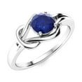 thumbnail image 2 of 5MM Round Shape Blue Sapphire Infinity Love Knot 925 Sterling Silver Women Valentines Day Gifts Ring, 2 of 3