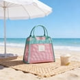 thumbnail image 1 of Mesh Storage Tote Bag 23x22.5x12 cm, Breathable Polyester, Drainable, Lightweight, Color Blocking Design for Beach, Shower, Travel, and Everyday Use, 1 of 6