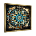 thumbnail image 2 of Designart "Islamic Mandala in Blue and Gold II" Spiritual Framed Wall Art Decor - Global Blue Islam Living Room Framed Canvas Art, 2 of 6