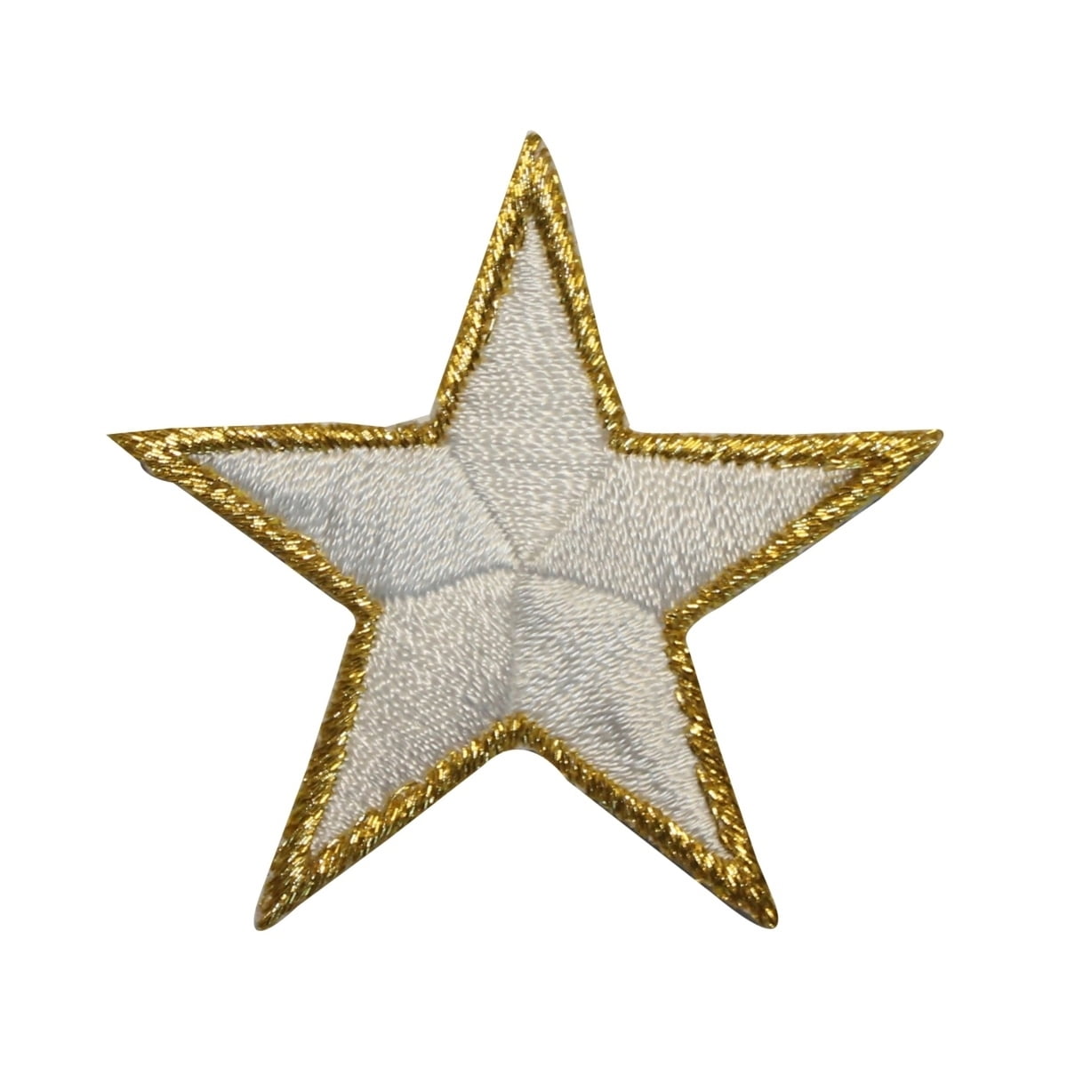 ID 3520 Shiny White Star Patch Night Sky Craft Embroidered Iron On