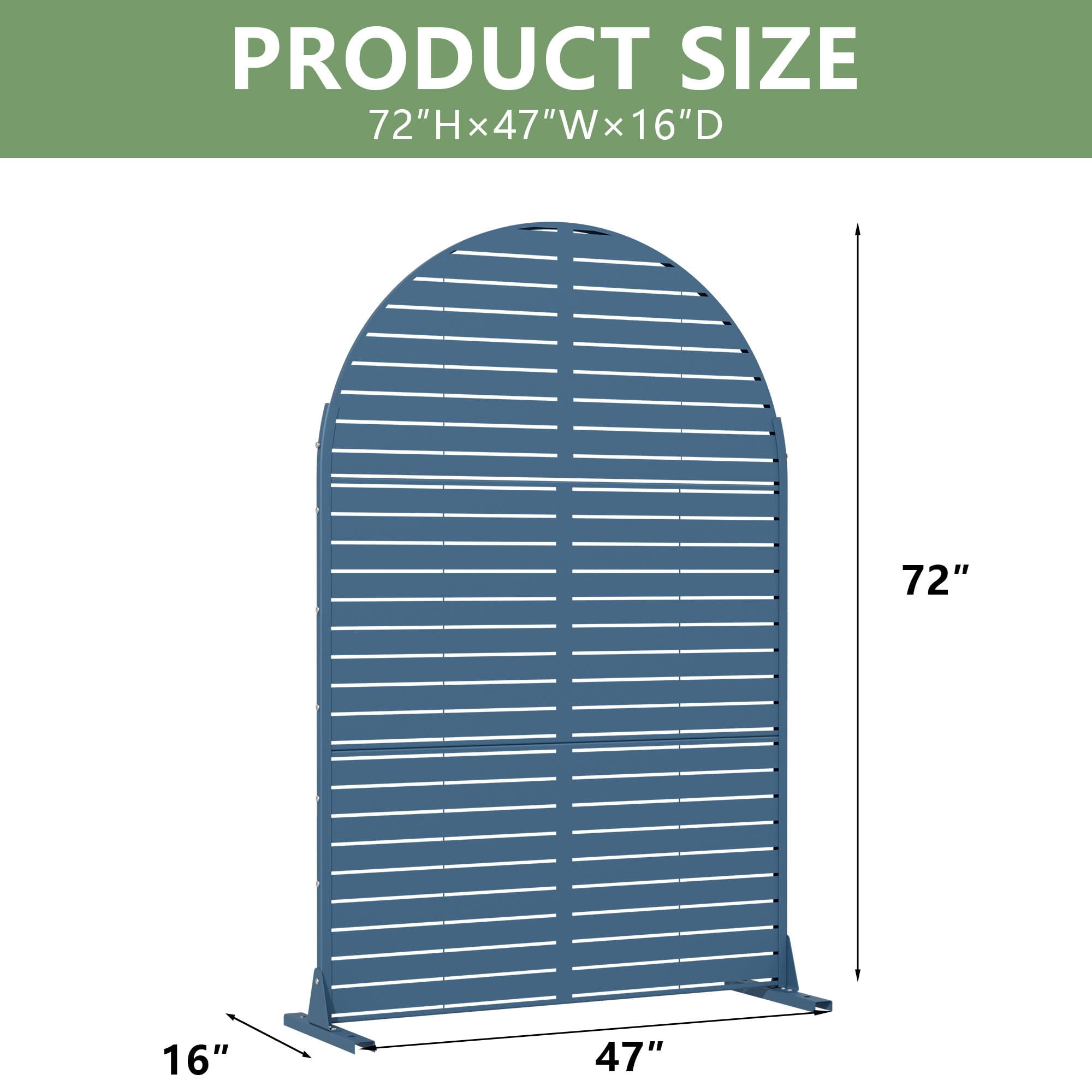 MAYEERTY Outdoor Metal Privacy Screen 6ft × 4ft Starry Night Blue, 3-Panel Classic Louvered, Weatherproof for Patio
