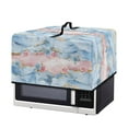 thumbnail image 7 of TSOVTHRID Canvas Microwave Oven Cover Washable Fabric Convection Toaster Oven Dust Cover Kitchen Appliance Protector, Rose Marble Texture Blue Pink Print, 18.25"W x 14.5"D x 11"H, S, 7 of 7