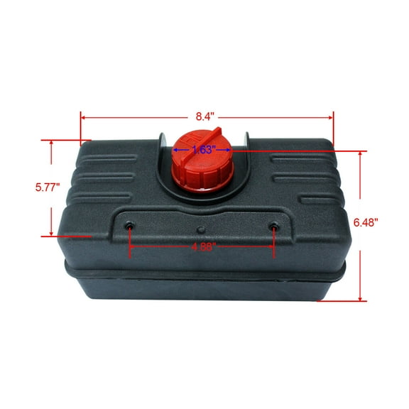 STILEALUS 4 Quart Fuel Tank with Cap, Black, Automotive Specialty Parts