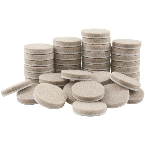 SoftTouch 4719095N Tampons Ronds en Feutre Auto-Adhésifs Protègent les Sols Durs des Rayures des Meubles 1 Pouce, Lin (48 Pcs)