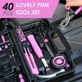 thumbnail image 3 of 40 Pieces Home Tool Set Pink, General Household Hand Kit with Plastic Toolbox Storage Case, Mini Repair kit for Women, College Students, Use & More, 3 of 4