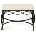 thumbnail image 3 of Mango Steam White Cream Metal Shoe Bench - Vanity Seat (24.4" L x 18.5" H), 3 of 9