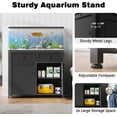 thumbnail image 3 of Aquarium Stand for 40-50 Gallon Fish Tank Heavy Duty Metal with Power Outlets & Storage Cabinet, Akaber Turtle Tank Reptile Terrarium Stand, 660LBS Capacity, 3 of 9