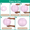 thumbnail image 3 of Uxcell 3Pcs Round Paper Lanterns Paper Lantern Party Decorations Light Purple 16 inch, 3 of 7